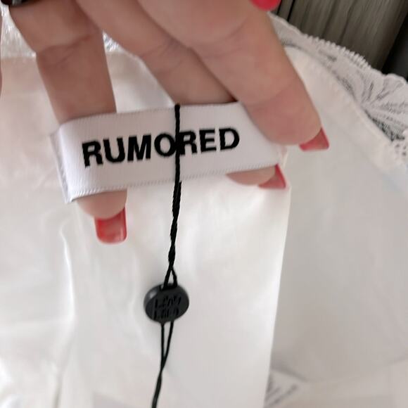 NWT REVOLVE RUMORED vintage love camisole top white w blue ribbon XS - Picture 6 of 12